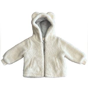 Tucker + Tate Fleece Hooded Jacket with Ears, Cream, Size 9 Months